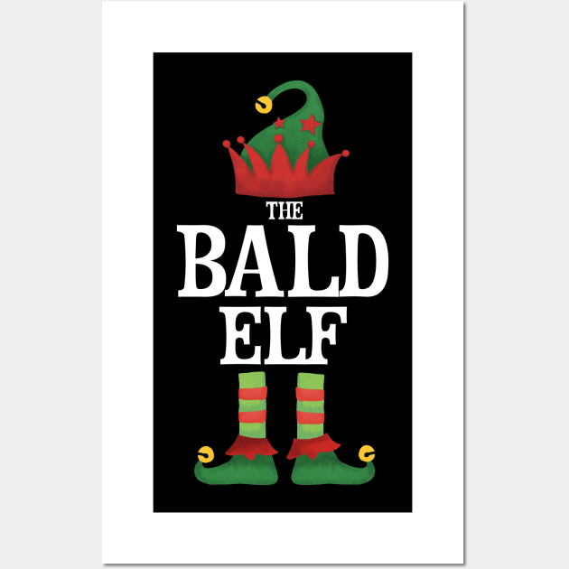 Bald Elf Matching Family Group Christmas Party Pajamas Wall Art by uglygiftideas